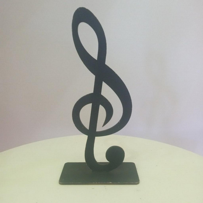 DISPLAYS MDF DE MESA NOTAS MUSICAIS PRETA 20CM