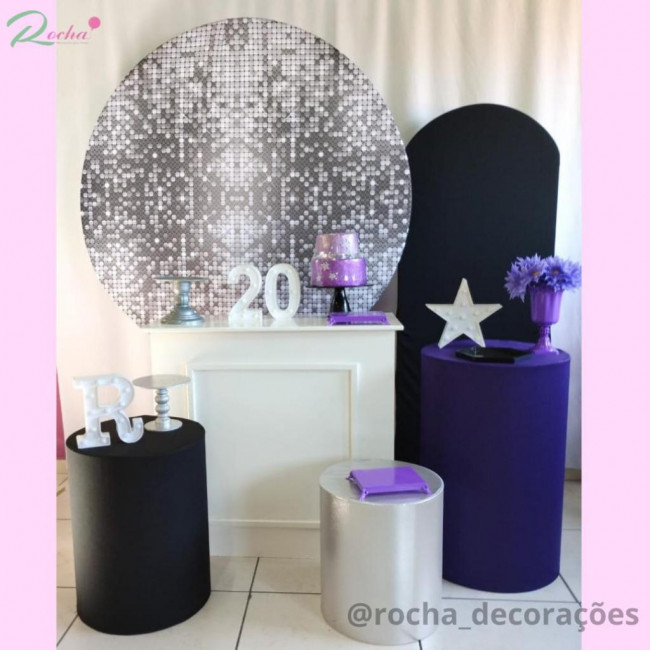 GLITTER PRATA E ROXO - KIT40684.