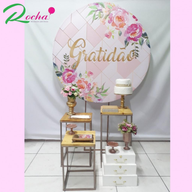 GRATIDÃO ROSA E DOURADO - KIT40079