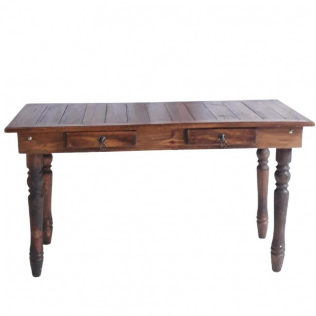 MESA PINUS 2 GAVETAS RUSTICA 1,60 X 0,70