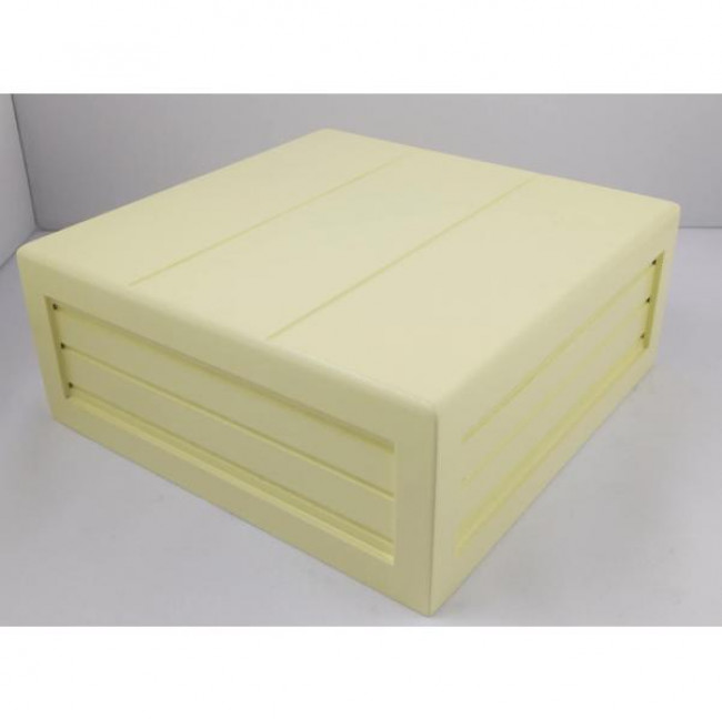 CAIXA DE ALTURA DE MDF COM FRISO AMARELO CLARO