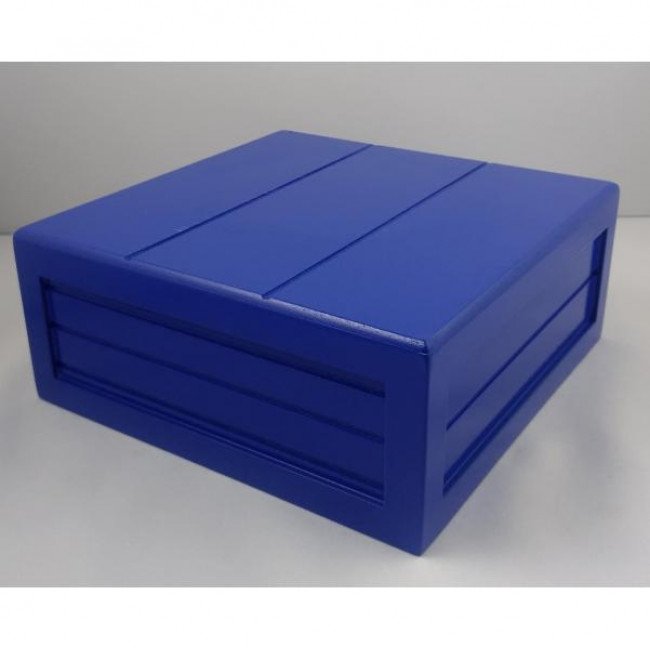 CAIXA DE ALTURA DE MDF COM FRISO AZUL BIC