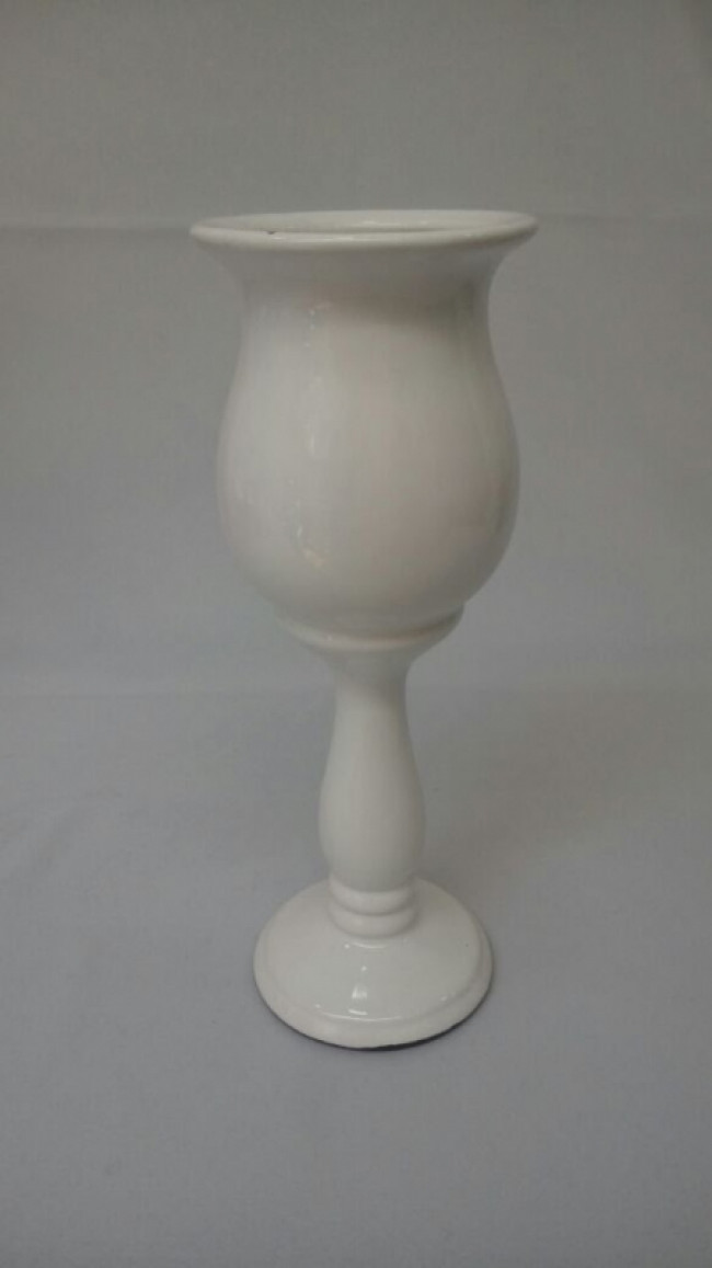 VASO LELIS CERAMICA BRANCA G* A: 43 CM D: 16 CM