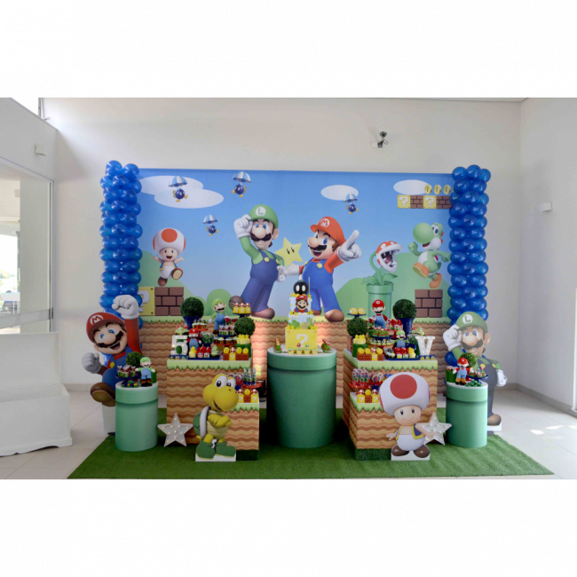 ..Super Mario - Painel Poliondas - Luigi - 1.27m (A) x 65cm (L)