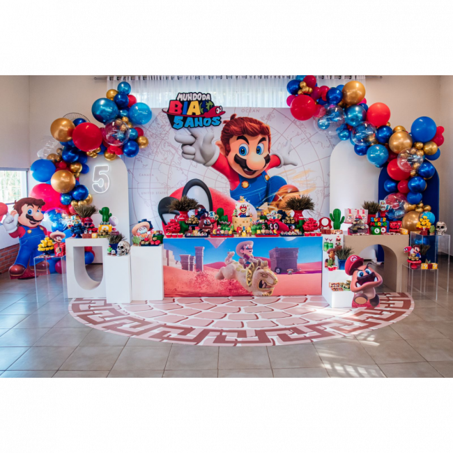 ..Super Mario - Revestimento Odyssey 85cm (A) x 2.3m (L) Tecido