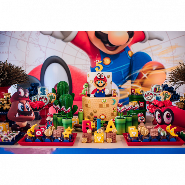 ..Super Mario - Display de Mesa PVC -  Gooba e Cabeça de Pedra Odyssey - 28cm (A) 2 Peças