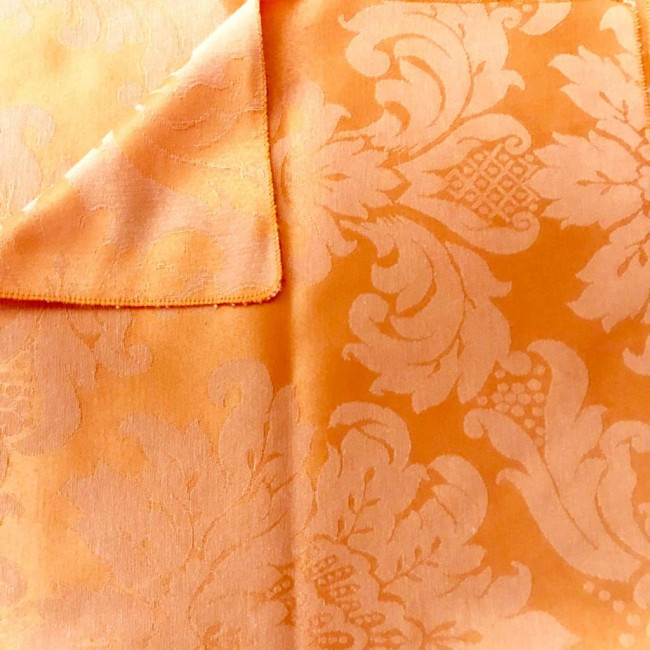 Toalha Laranja Redonda Jacquard Medalhão 2,8m (D)