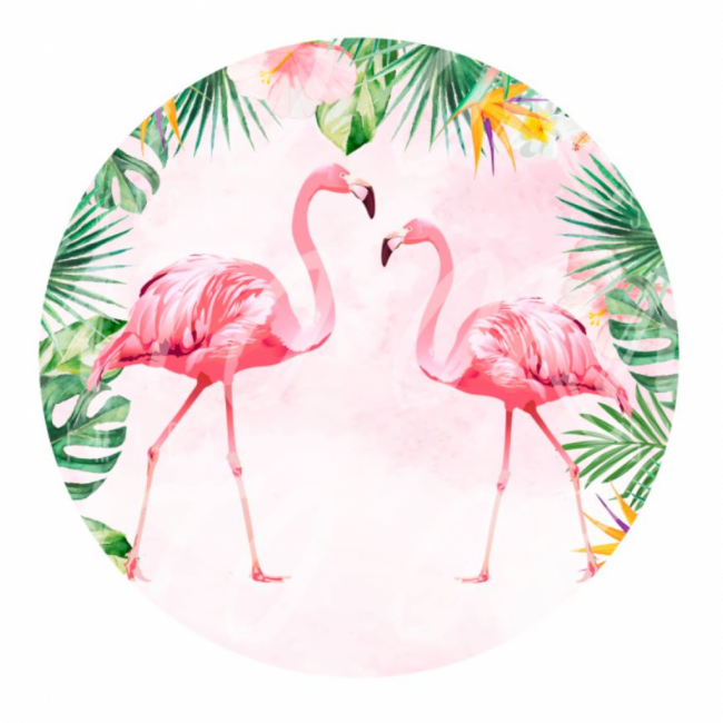 .Flamingo - Painel Redondo Tecido 1.3m (D)