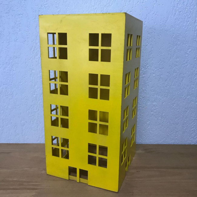 .Predio Amarelo MDF 40cm (A) x 20cm (L)