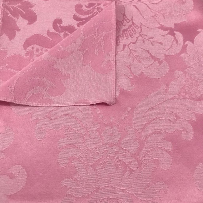 Toalha Rosa Claro  Redonda Jacquard Medalhão 2,8m (D)