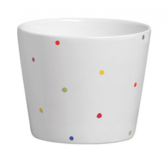 Vaso Branco com Bolinhas Coloridas - M