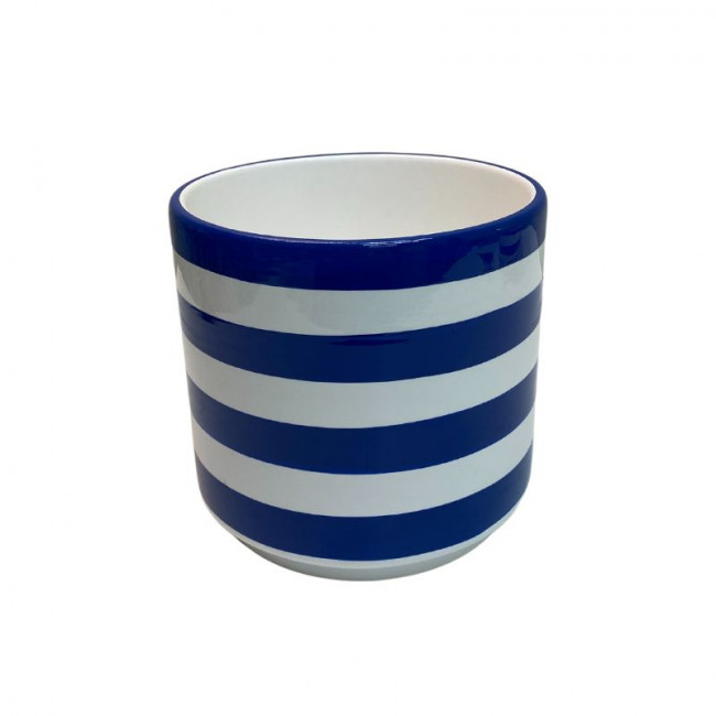 Vaso Branco e Azul Listrado - M