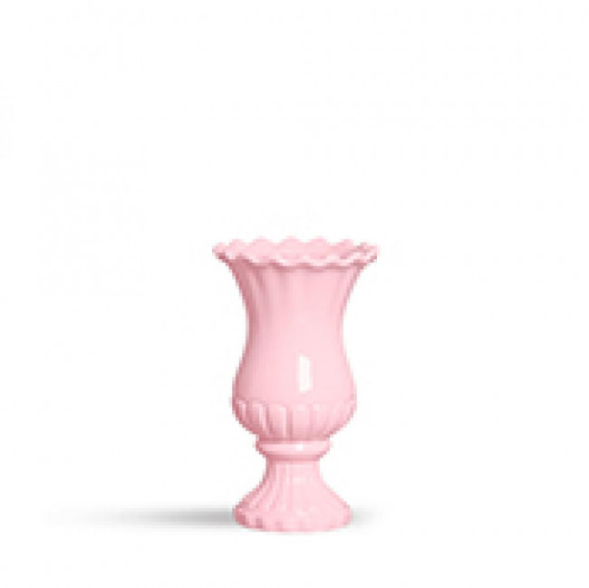 VASO ROSA BEBE CERAMICA M TAÇA BABADO
