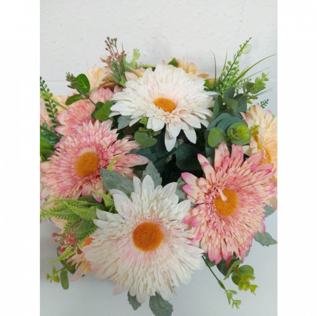 Arranjo Gerbera ( Rosa e Branca)