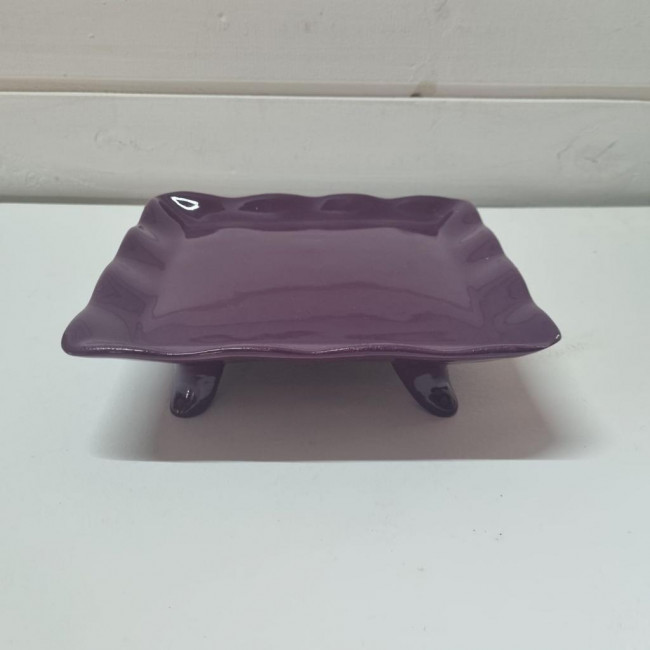 BANDEJA CERAMICA QUADRADA ROXO