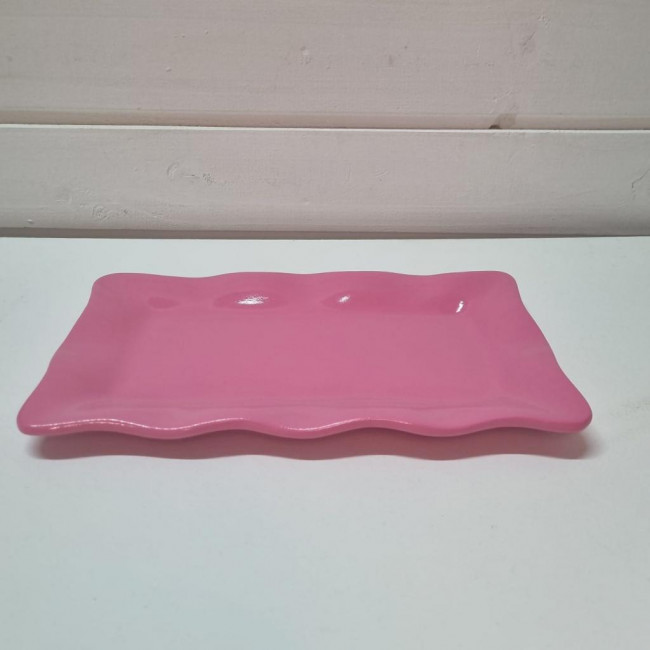 BANDEJA CERAMICA RETANGULAR JAP PINK