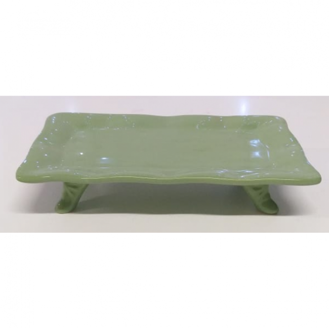 BANDEJA CERAMICA RETANGULAR VERDE CANDY