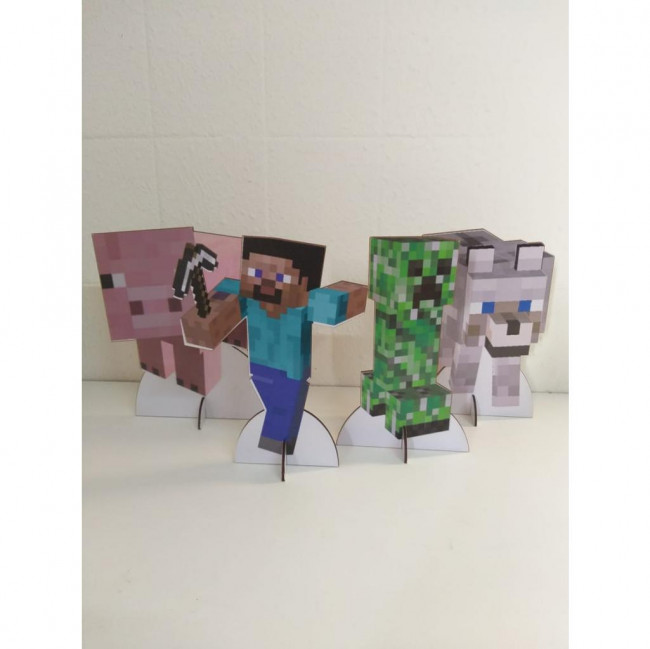 Displays Minecraft de mesa (4 unidades)