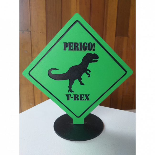 PLACA PERIGO T-REX