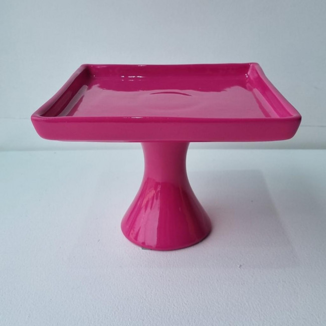 Prato Ceramico Pink Quadrado