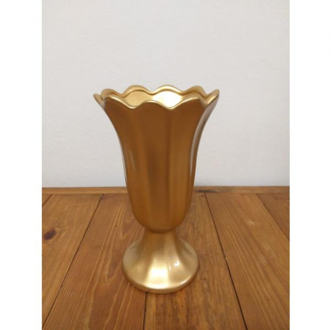 VASO CERAMICO DOURADO 28CM