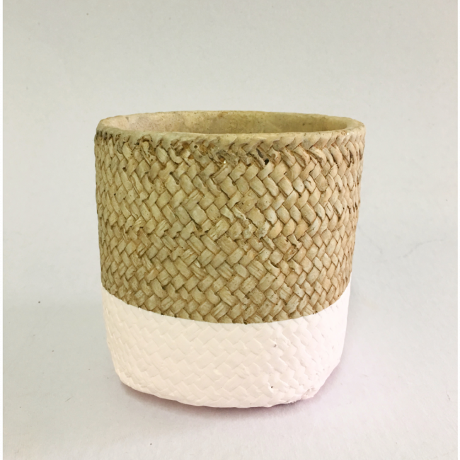 Vaso Textura Palha Branco