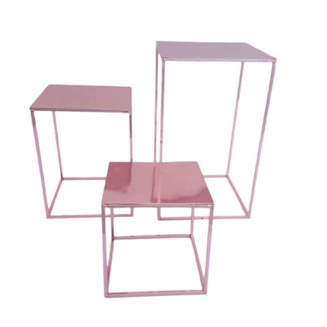 Trio Suporte Altura Rosé Gold