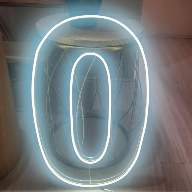 Número 0 em led