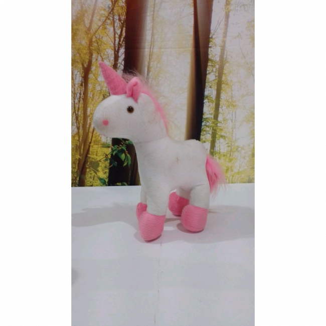 Unicórnio Branco com Rosa