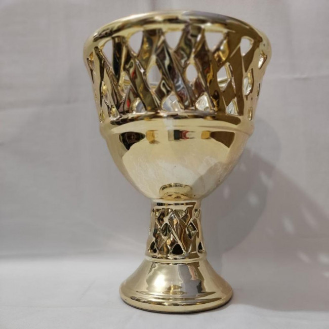 Vaso/Taça Prata Trançado Vazado