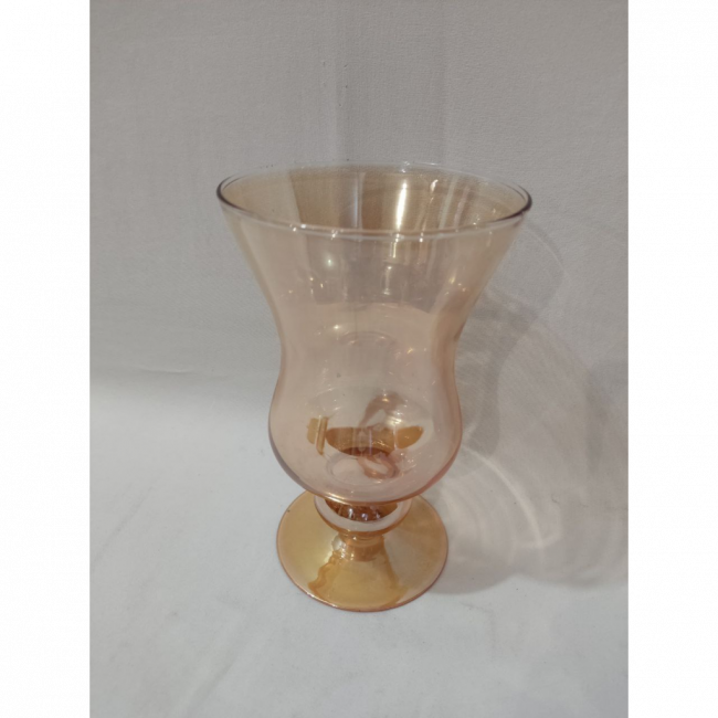 Vaso de Vidro Âmbar Rosê