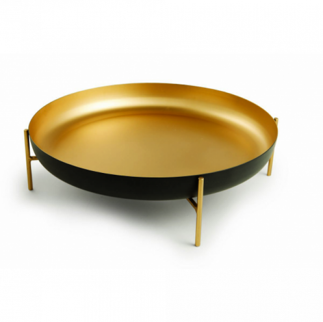 Centro de Mesa Metal Preto e Dourado