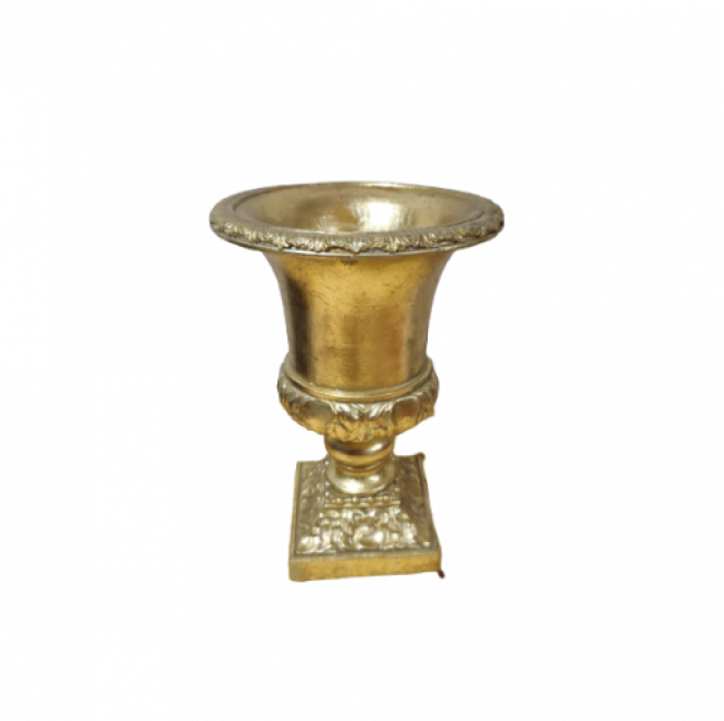 Vaso Metal Adornado Dourado