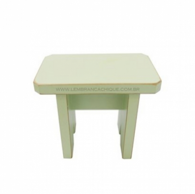 Banco Quadrado MDF Vintage verde