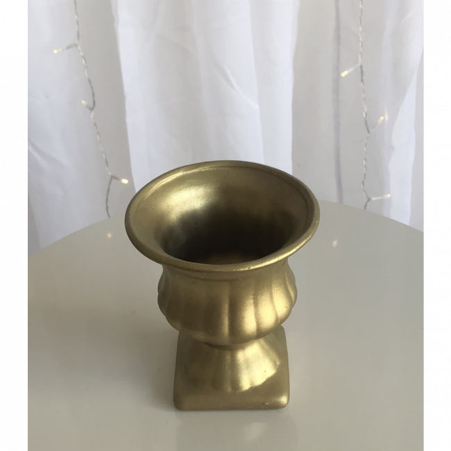 Mini Vaso de cerâmica dourado