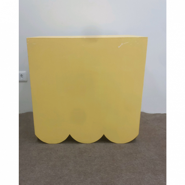 CUBO AMARELO/VERSO BRANCO COM LISTRAS