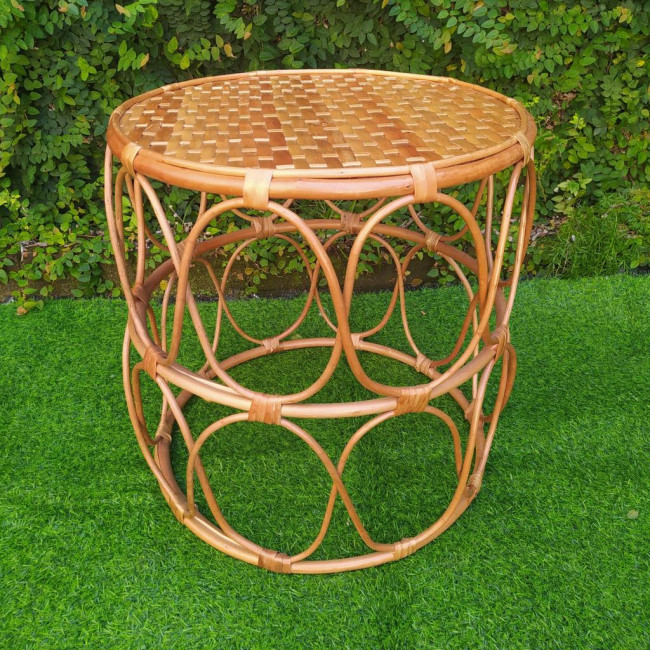 MESA RATTAN VIME REDONDA 46CM ALTURA 44CM DIÂMETRO