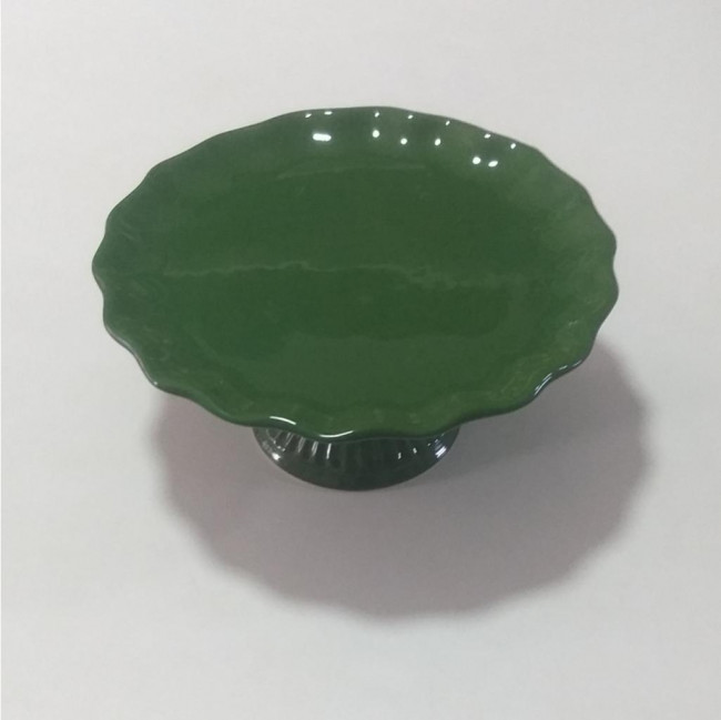 BOLEIRA CERAMICA COM BABADO VERDE 25 CM