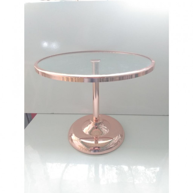 SUPORTE G METAL ROSE GOLD COM VIDRO ROSE