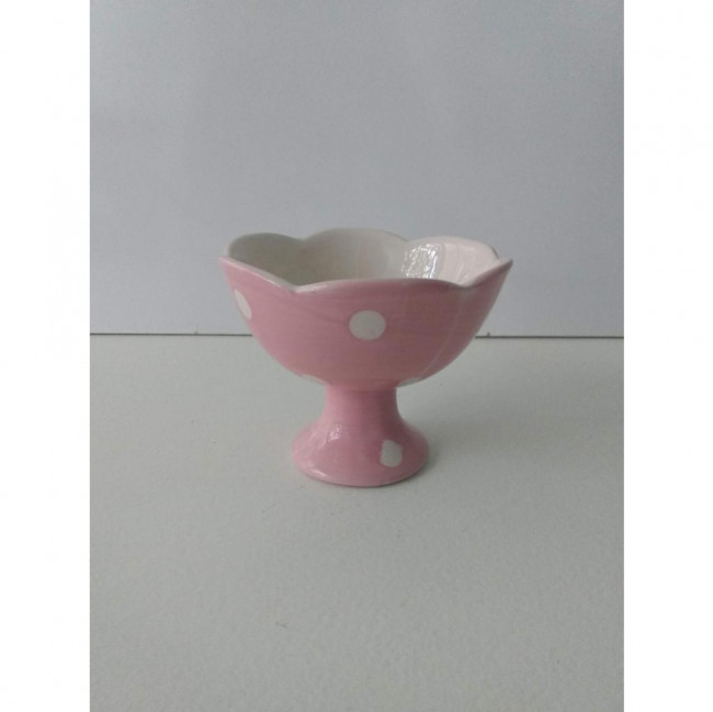 SUPORTE P CERÂMICA TAÇA FUNDO ROSA RETRÔ