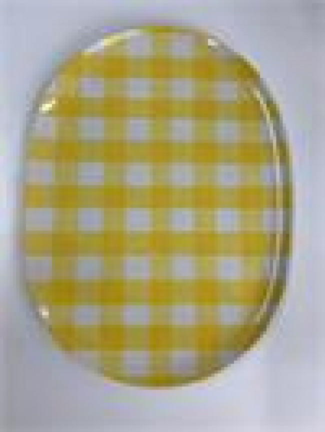 BJ - XADREZ - AMARELO - OVAL - 30X23 - G