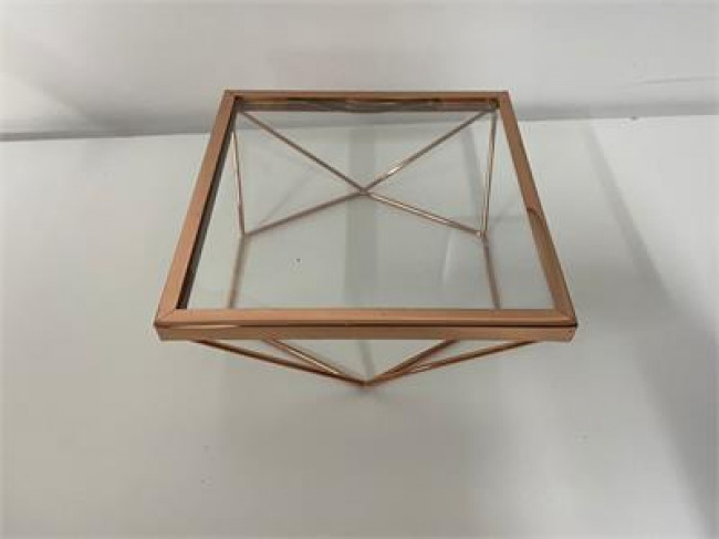 SP - ROSE GOLD E VIDRO - GEOMETRICO - 15X15X6,5 - P