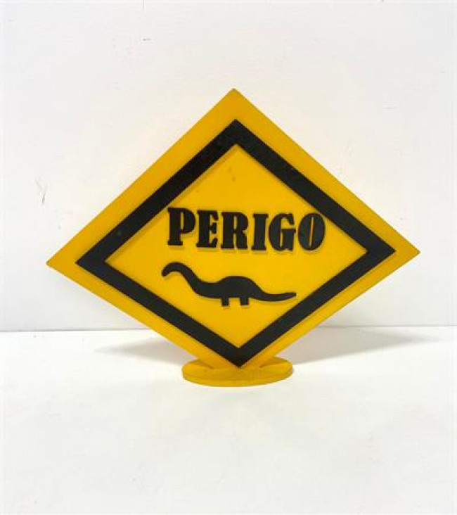 ED MAD PLACA PERIGO DINO AMARELO