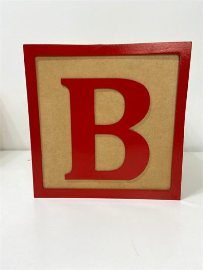 ED MDF CUBO LETRA B VERMELHO A30D30 G