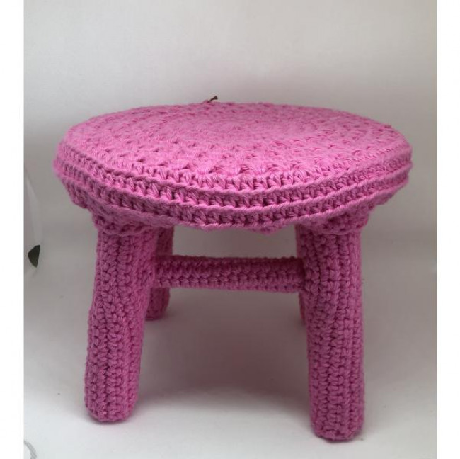 Banco Crochet Rosa