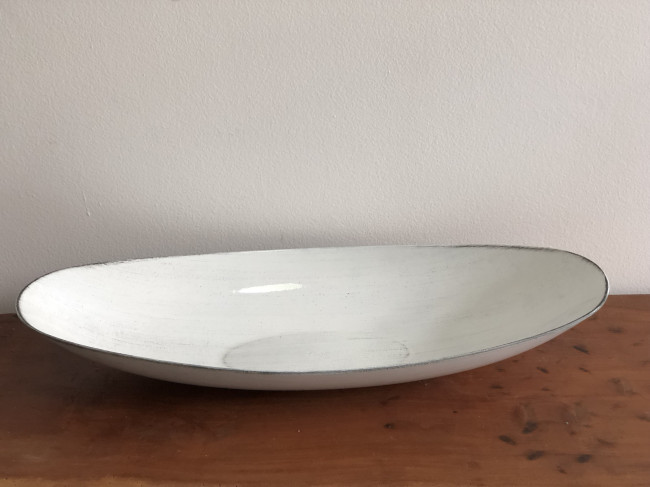 BASE OVAL PLASTICO BRANCA G FA 50X22X7,5CM