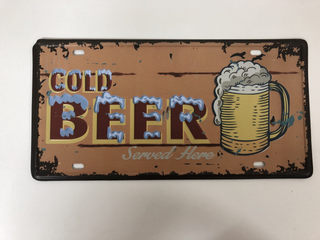 PLACA CHAPADA COLD BEER RETANGULAR