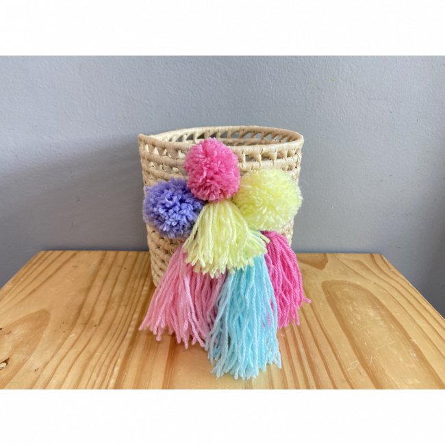 Cesto tassel e pompom candy