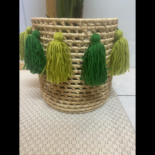 Cesto tassel tons de verde