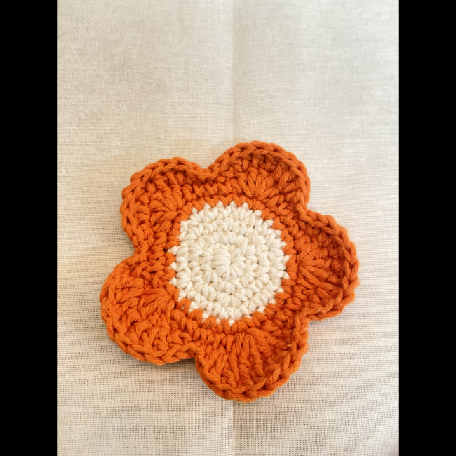 Flor croche laranja